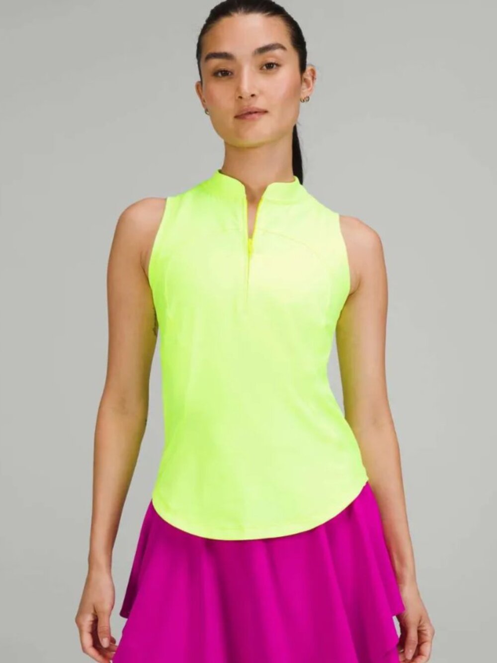 NWT Lululemon Front Zip Mock-Neck Tennis Tank Top Size 2